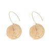 European and American round simple texture pendant ear hook Hong Kong style retro niche design earrings light luxury high-end earrings women