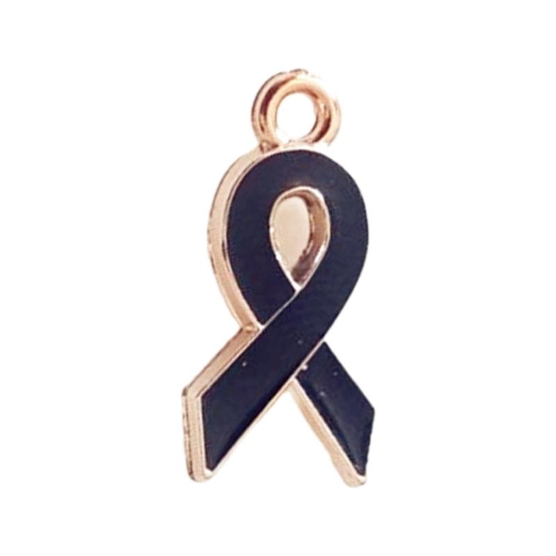 100Pack Heart Ribbon Accessor for DIY Jewelry Durable Awareness Ribbon Charm Jewelry Findings Mixed Color Ribbon Pendant