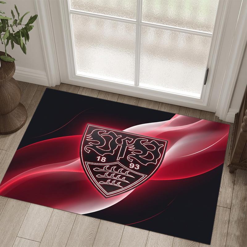 VfB Stuttgart Football Design Tappeto in Velluto di Cristallo Accogliente Non?Tappeto Stampato Antiscivolo per Camera da Letto Soggiorno Ingresso