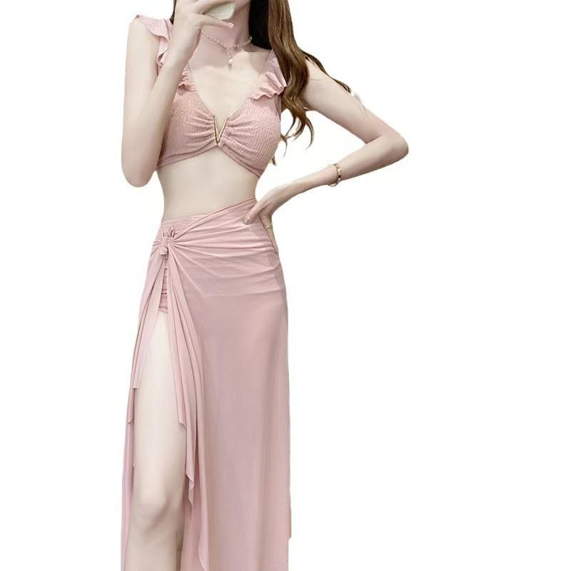 

Жіночий купальник-трійка: Сексуальне бікіні в корейському стилі з прикриттям живота та дизайном у стилі феї для гарячих джерел. S (80-95 jin)