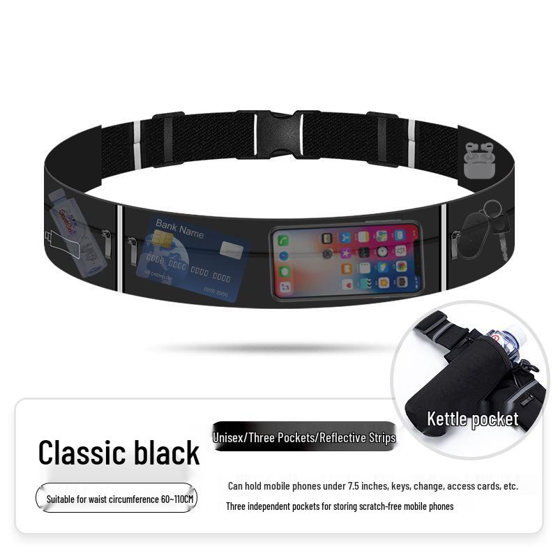 Unisex Elastic Running Waist Pack - Multi-Functional Fitness Belt for Marathon & Sports