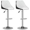Bar Stool Set 2 Pcs White and Black Faux Leather
