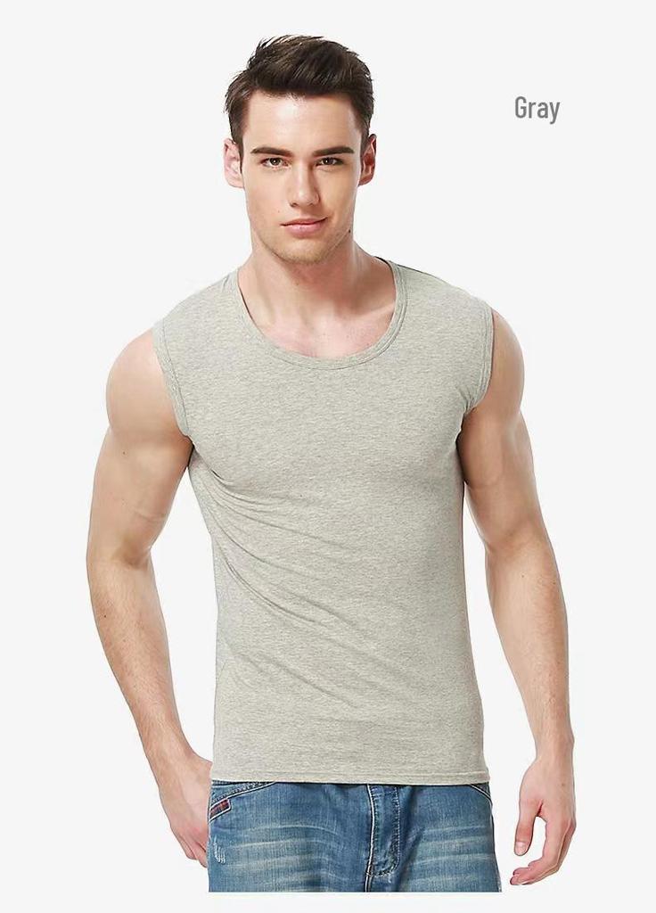 Men's Breathable Wide Shoulder Tank Top - Black & White Sleeveless Fitness Vest