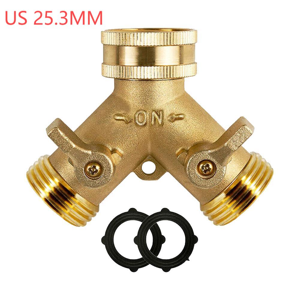 

2-ходовой Y-образный разветвитель Латунный соединитель для садового шланга Распределитель для уличного крана Садовый капельный полив Полив