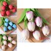 Tulip Artificial Flower With Pu Material For Home Decor And Photography Props