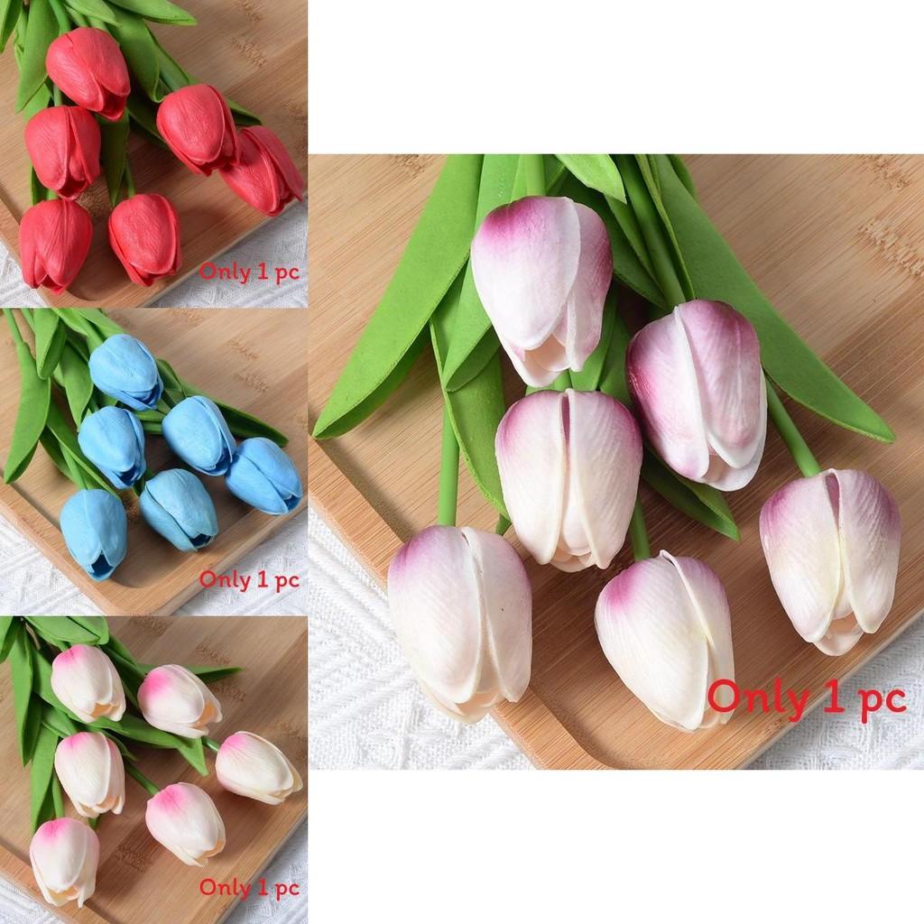 Tulip Artificial Flower With Pu Material For Home Decor And Photography Props
