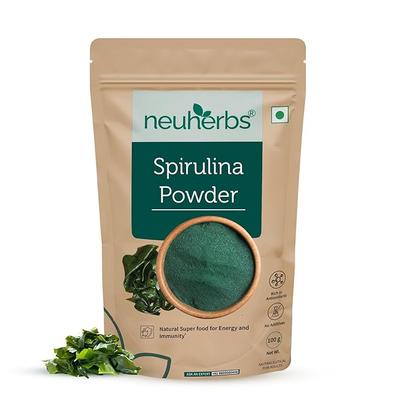 Neuherbs Reines Spirulina Pulver 100g Packung mit 2 Natürliches Grünes Superfood-Nahrungsergänzungsmittel Für Immununterstützung Und Tägliche Energie