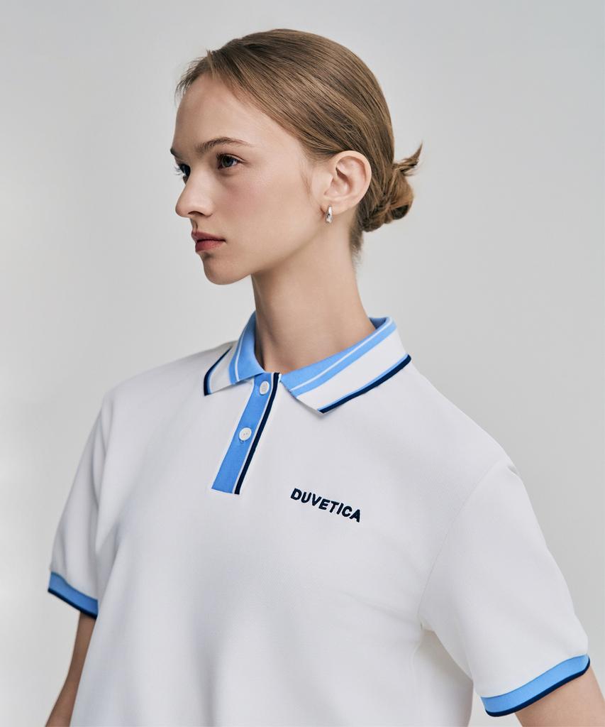 DUVETICA Bolsover (Light Ivory) (Women'S Short-Sleeve Collared T-Shirt)