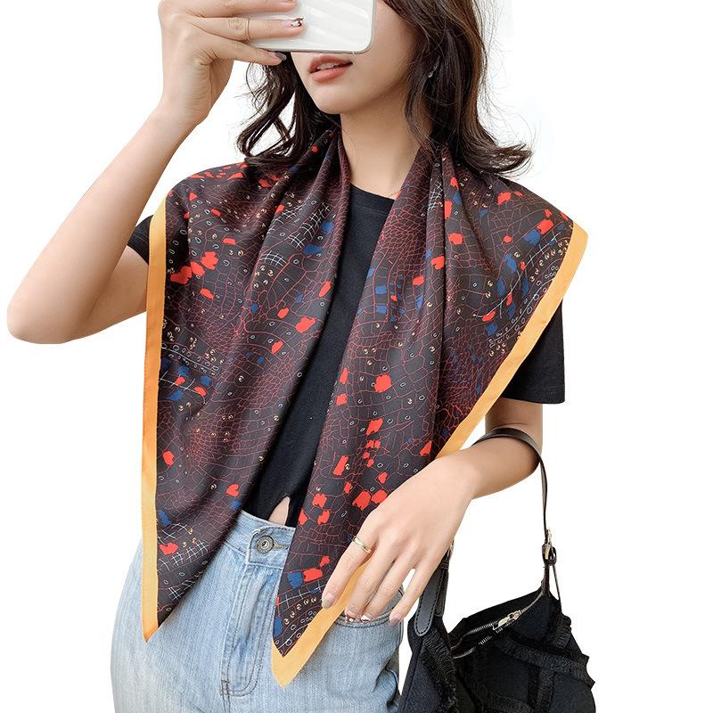 1116 spring new 91 square scarves women's elegant Korean version of twill silk fashion cashew print silk scarf decorative scarf