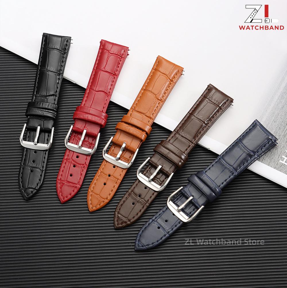 Leather Watch Strap 12/14/15/16/17/18/19/20/21/22/23/24mm Universal Replacement Watch Band Bamboo Pattern Quick Release Bracelet