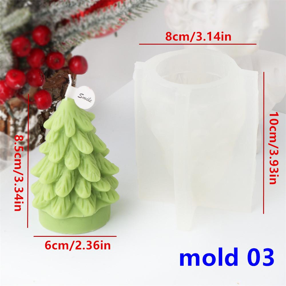 3D Fir Tree Christmas Tree Candle Silicone Mold Five Pointed Star Coniferous Christmas Tree Candle Silicone Mold