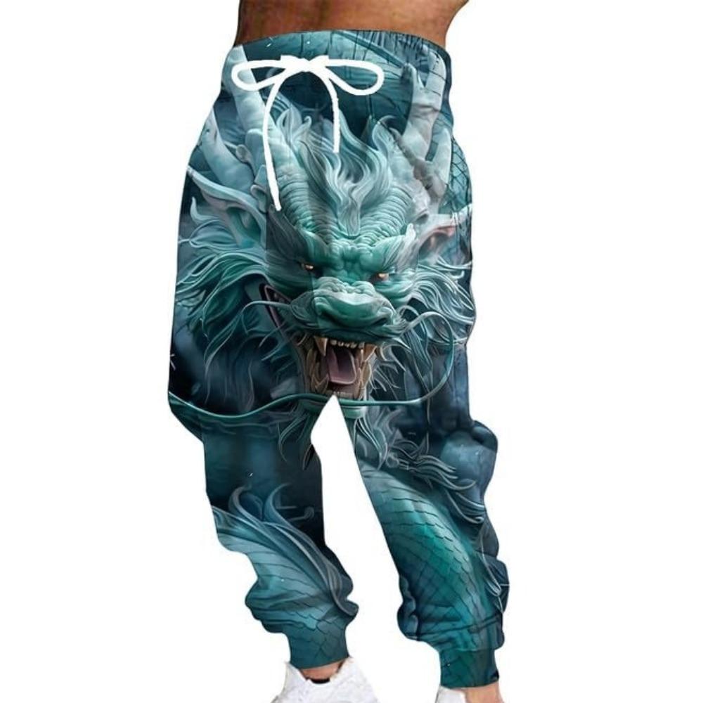 2026 Fashion New Limited Edition Five Claw Golden Dragon Texture 3D Printed Loose Outdoor Hip Hop Street Casual Sports Pants