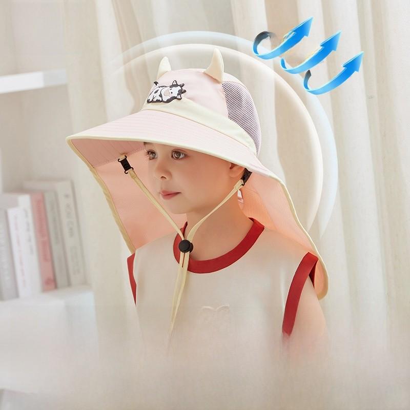 Cartoon Kinder Sonnenhut mit breiter Krempe für Sommer Outdoor Schutz und Atmungsaktivität