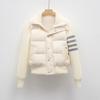 90 down new national standard duck down new knitted splicing striped light down jacket short coat women
