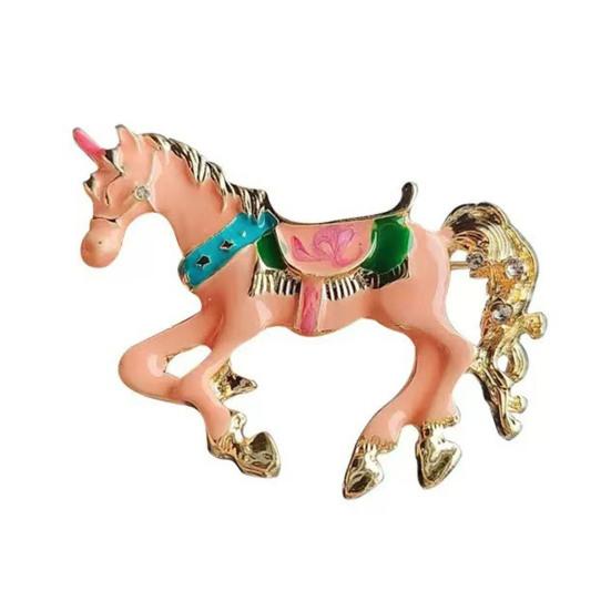 1/3Pcs Brooch Pin Vintage Enamel Horse Design Brooch Zinc Alloy Horse Ornament Christmas Costume Accessory