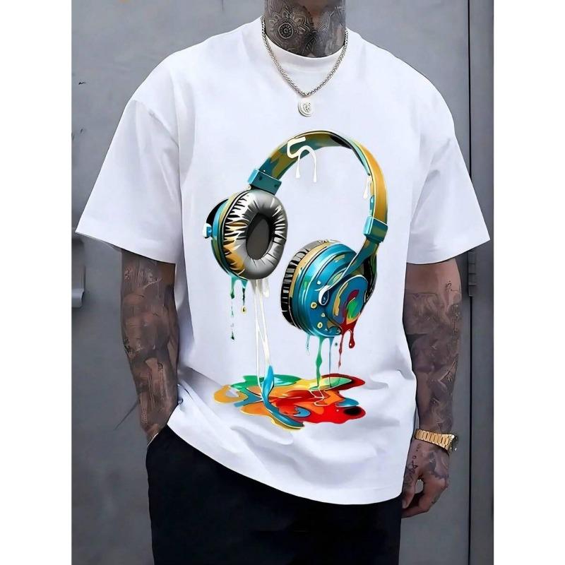 T-shirt da uomo di marca Moda estiva Casual Larga in cotone T-shirt stampata Sportiva Girocollo Manica corta T-shirt