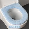 Universal Toilet Seat Handheld Contrasting Cushion Thick Plush O-shaped Toilet Seat Toilet Cover with Handle Bathroom Accessory