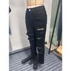2026 New Women's Ripped Skinny Jeans, Belted Distressed Stretch Pencil Pants with Edgy Design for Casual Street Style
