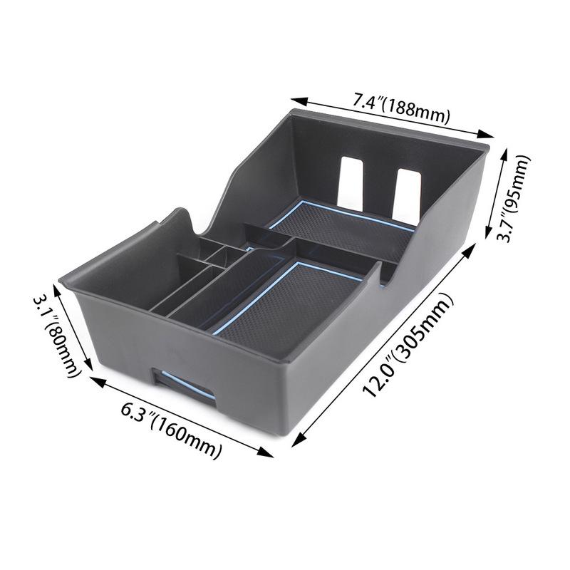 Car Armrest Console Organizer Tray Stowing Organizer Key Box for Tesla Model 3/Model Y 2017-2020 Insert ABS Black Materials Tray
