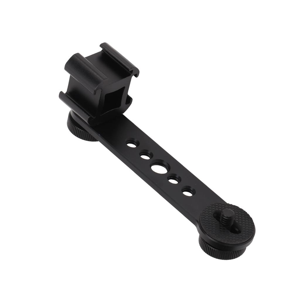 Triple Cold Shoe Extension Bracket Aluminium Alloy Microphone Stand Mount Adapter for Tripod Monopod Stabilizer