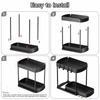 Versatile 2 Tier Under Sink Organizer Pull Out Stable Storage Rack Multi-Purpose Sliding Out Drawers for Bathroom Kitchen