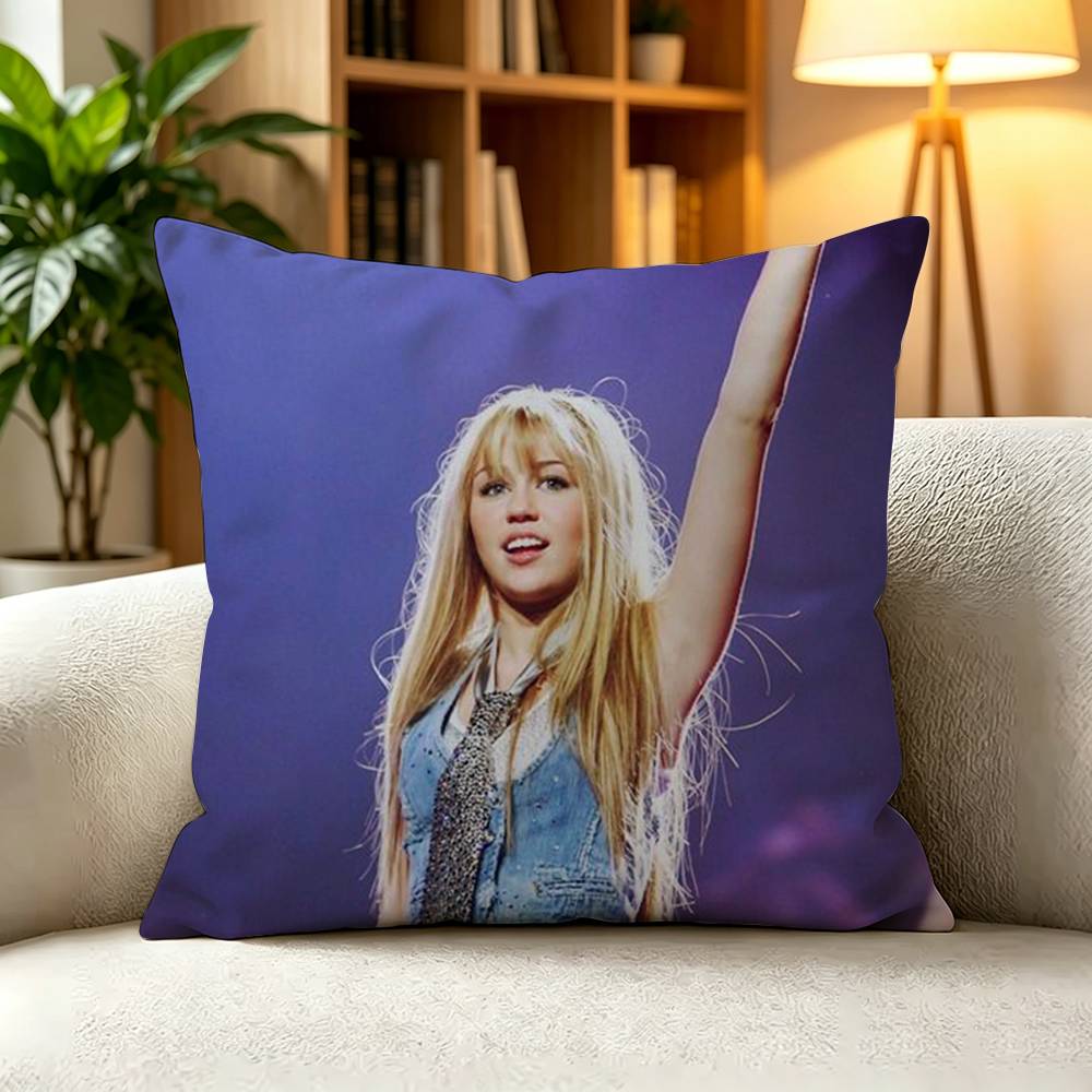 TTeen Series Hannah Montana Pop Star Pillow Case Square DoubleSided Sofa Cushion Cover Bedroom Bedside Pillow
