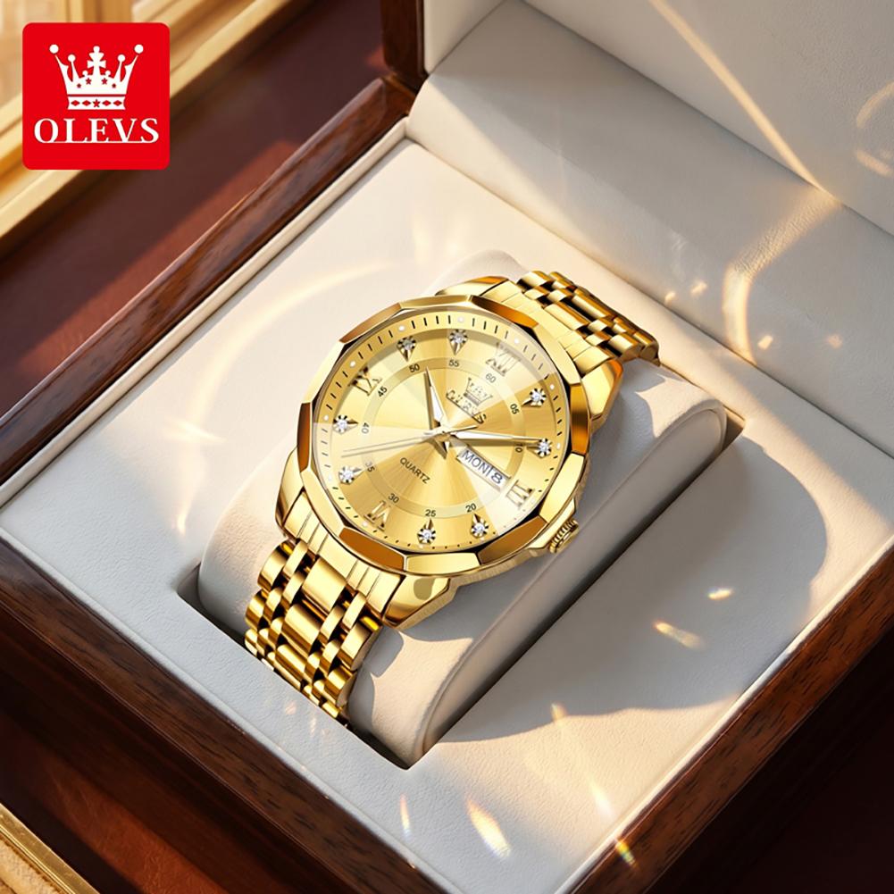 OLEVS 3759  Classic Business Business Stainless Steel Man Classic Business Calendar Luxury Man Quartz Watch