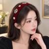 Imitation Pearl Velvet Headband Rhinestone Hairband Sweet Vintage Hair Hoop Autumn Winter