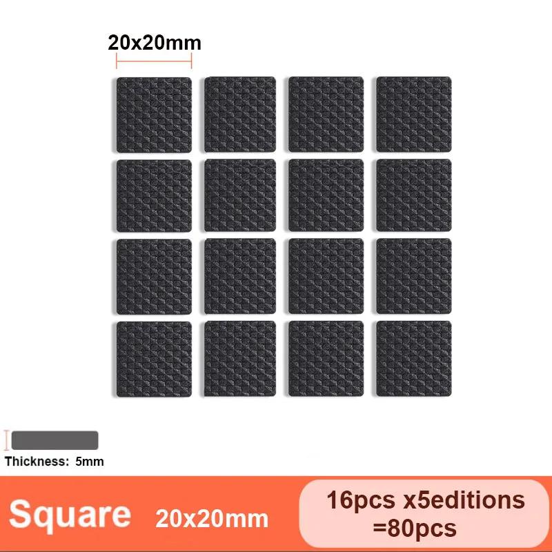 1~16pcs Self-Adhesive Anti-Slip Rubber Pads, Round/Square Chair Leg Protectors, Table Foot Cushions, Anti-Collision Furniture