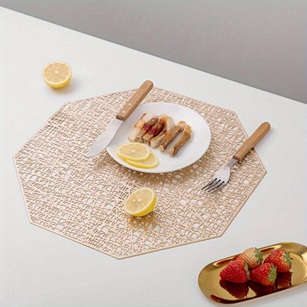 1PC Placemats Restaurant Hollow PVC Decoration Meal Mat Anti-hot Dining Table Line Mat Steak Plate Pad