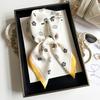 Old money style elegant matching scarf small square scarf 71cm Korean new silk scarf women's high-end sense retro versatile printing