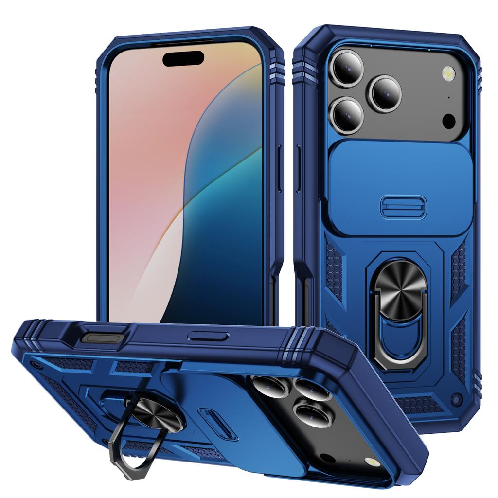 Etui do iPhone 17 Pro Max TPU + PC Zsuwana osłona kamery Podpórka Pokrowiec na telefon