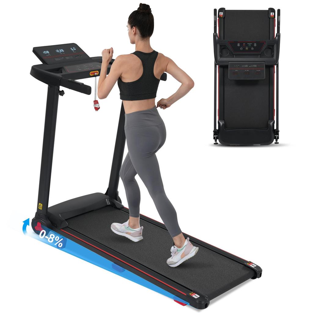 Foldable Treadmill with 8% incline, 3.0 HP, 14 km/h, Bluetooth, 12 programs