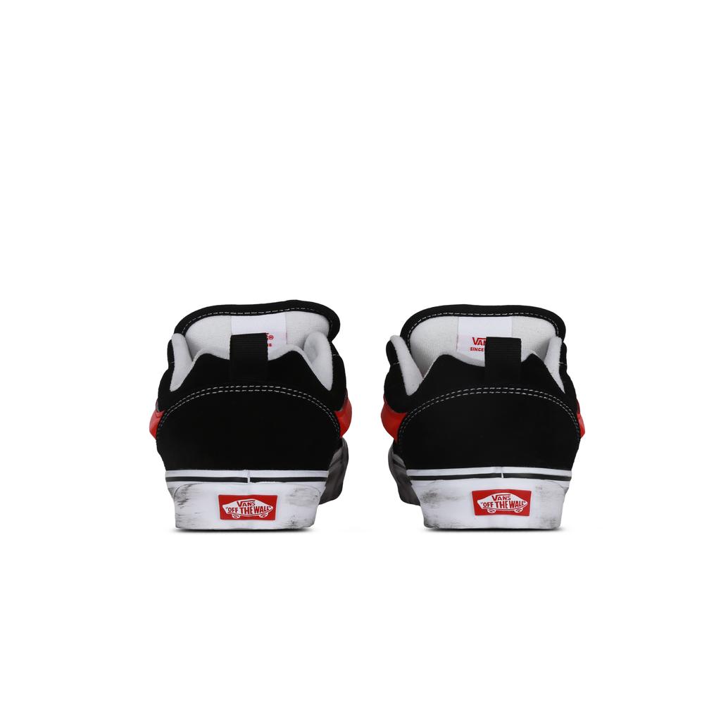 Vans Knu Skool SWAG Stoffummantelung, Verschleißfest Und Rutschfest Niedrig geschnittene Skateboard-Schuhe Unisex Schwarz Rot VN0009QC6BT1(Team368-SWAG)