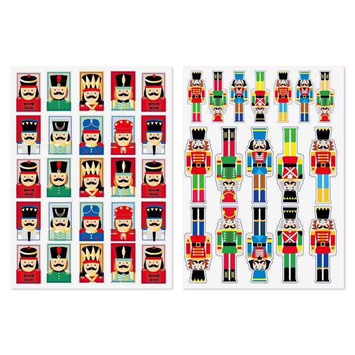 Gommettes casse noisette 2 planches différentes de 2,1 à 7,5 cm