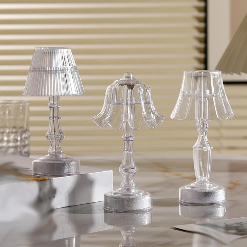 Transparente Tischlampe/Nachtlicht, Nachttisch-Umgebungslicht, Dekoration für das Schlafzimmer.