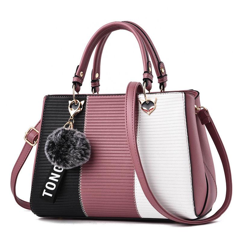 Fashionable And Elegant Women s Shoulder Bag With Colorful Patchwork Design розовый