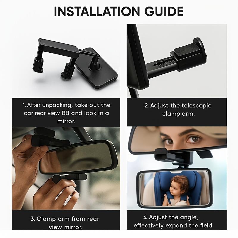 Car Auxiliary Mirror Car Baby Observing Mirror Rearview Baby Mirror 360-Degree Rotation Safe Driving Auto Interior Accessories Interior Mirrors6