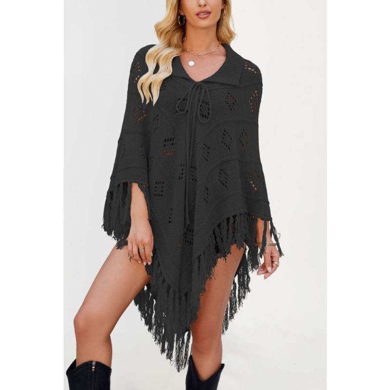New Autumn and Winter Women's Clothing Fashion Shawl Fringed Knitting