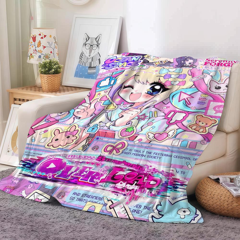 Anime Needy Streamer Überlastung Decke Für Sofa Büro Bett Flugzeug Reise Schlafen Lesen Entspannen Camping Weich Und Warm