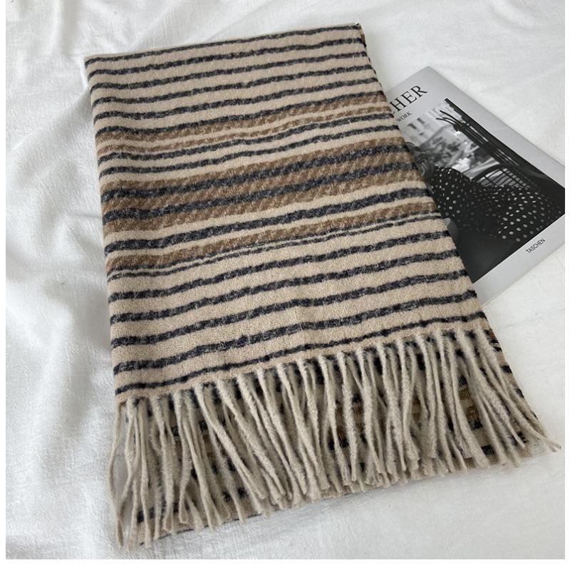 Halsduk Dam Höst och Vinter Ny Varm Halsduk Franskad Sjal Förtjockad Imitationskashmir Halsduk