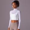 Mesh Yoga Suit Long Sleeved Quick Drying Exercise Running Fitness Bra One-piece Cup Fitness Suit Top For Women