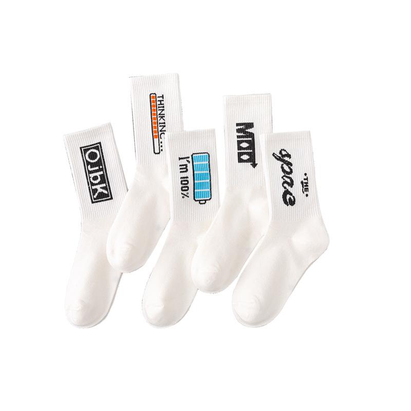 

36-47 Trend Strawberry Blue Rabbit Socks, впитывающие пот спортивные синие и белые носки средней длины, дышащие чулки One Size