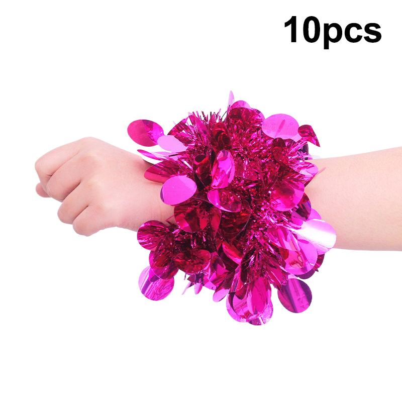 10 Stück Buntes Lametta Armband Elastisches Band Erwachsene Kinder Universal Tanzaufführung Requisite Cheerleading Team Lametta Armband