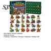 Dinosaur Themed Christmas Decor Advent Calendar, 24Pcs Acrylic Ornament Set with Cute Daily Holiday Anticipation Gift Dino Figures, Countdown Box, for