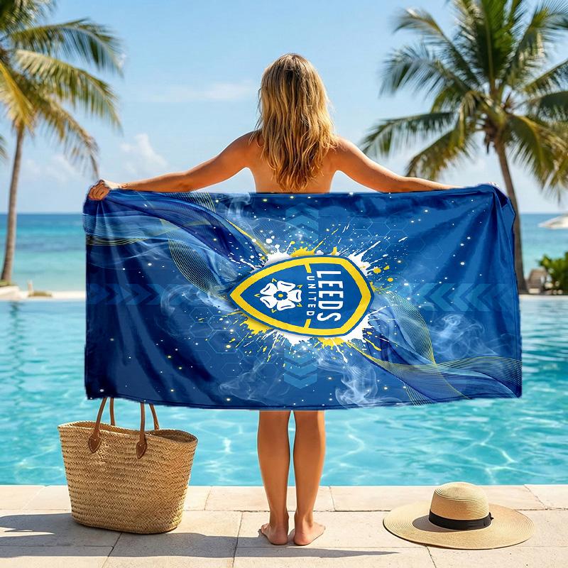 Leeds United Fußball Strandtuch Weiches Mikrofaser Sommerhandtuch Schnelltrocknendes Saugfähiges Handtuch für Strand Schwimmbad Reisen