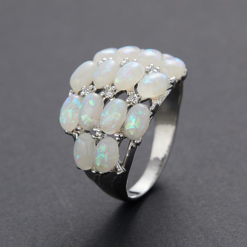 Luxurious and Elegant Oval Inlaid Stone Women's Ring, Fashionable and Trendy Wedding Banquet Jewelry Gift