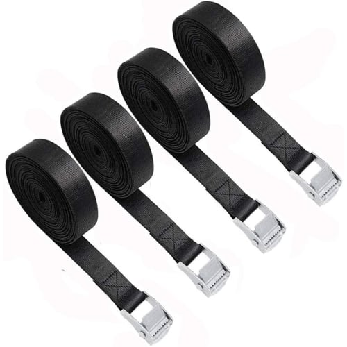 

3m Cargo Tie-Down Straps, Safety, Multi-Purpose, Fastening Straps, Tie-Down, Packaging, Earthquake Preparedness, 25mm Wide, Set of 4