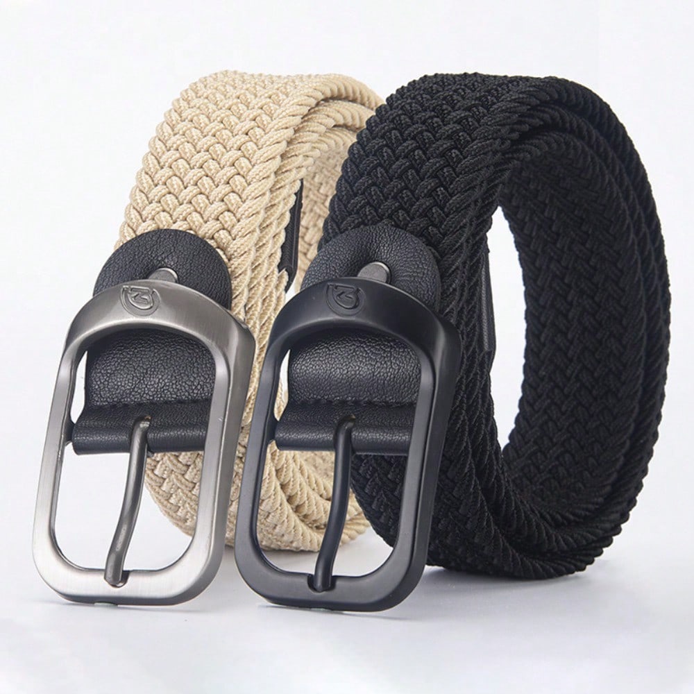 Men's and Women's Woven Belts Elastic Women's Korean Version Versatile Student Belts