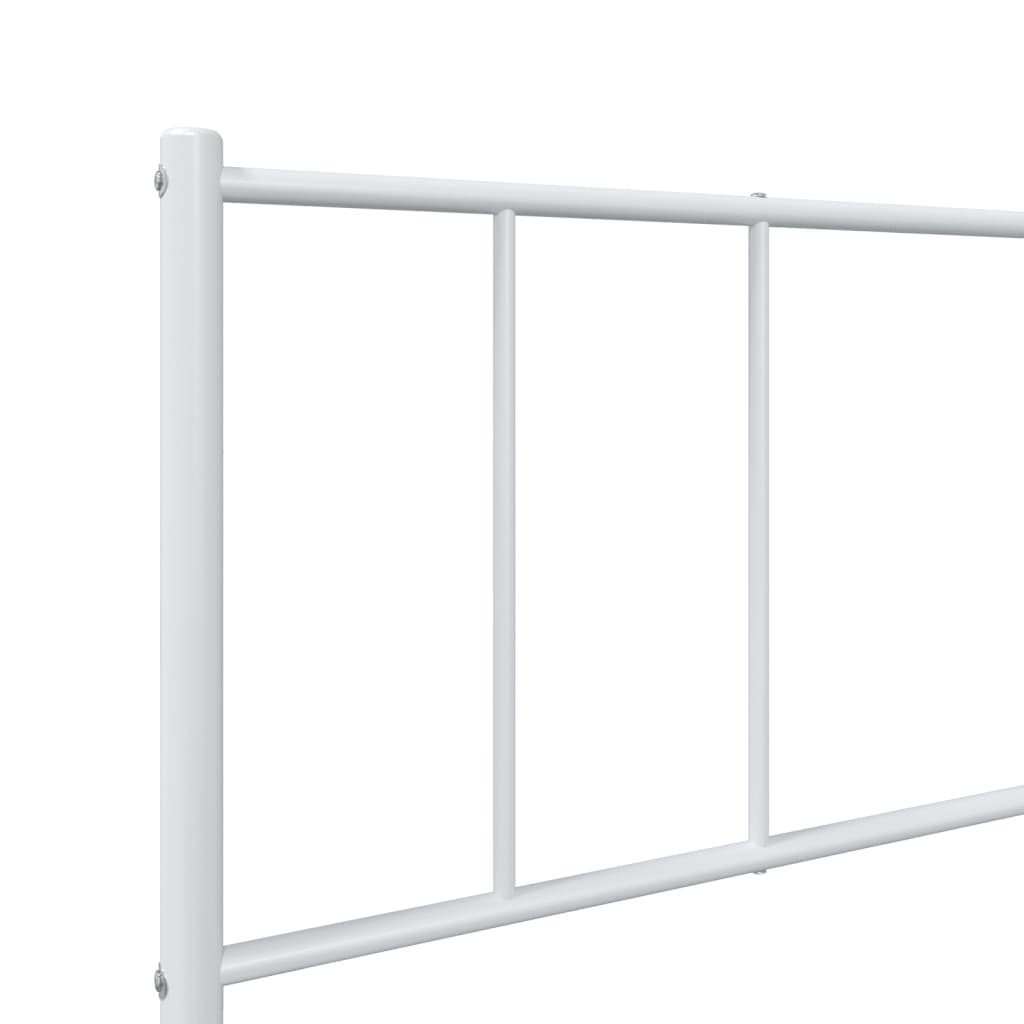 Metal Bed Frame with Headboard White 90 X 200 Cm